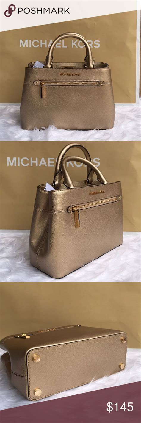 Michael Kors Hailee Bag XS Satchel Leather Pale Gold 